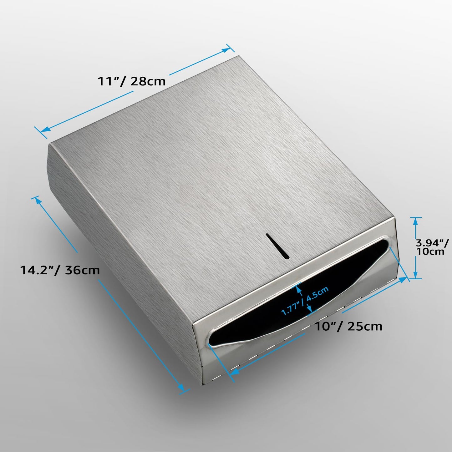 modunful Paper Towel Dispenser Wall Mount - Multifold Trifold Paper Towel Dispenser, Large Capacity Stainless Steel Tissue Holder, Suitable for Bathroom and Public Places