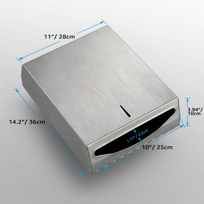 modunful Paper Towel Dispenser Wall Mount - Multifold Trifold Paper Towel Dispenser, Large Capacity Stainless Steel Tissue Holder, Suitable for Bathroom and Public Places
