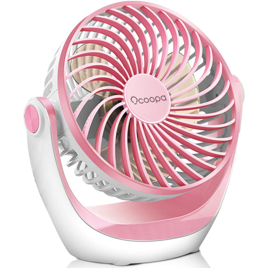 OCOOPA USB Fan, small desk fan with strong airflow and quiet operation 3 speeds, 360° rotatable head, easy to carry for office, home, and outdoor.
