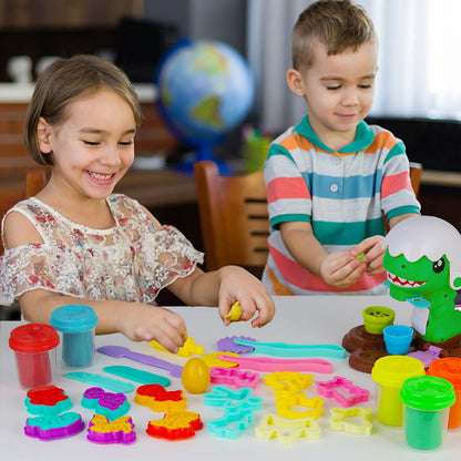 Herefun dough accessories set, Kitchen Creations dough tools for kids with 5 dough, kids' dough with accessories, Dinosaur Kitchen Dough Set for kids 4+ years old Christmas Birthday Gift