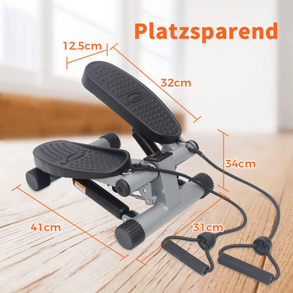 Niceday Mini Stepper for Home | Up-Down Stepper with Power Ropes | Home Trainer with LCD Display | 2 in 1 Training Device up to 100kg | Leg/Arm Trainer, Home Fitness Exercise