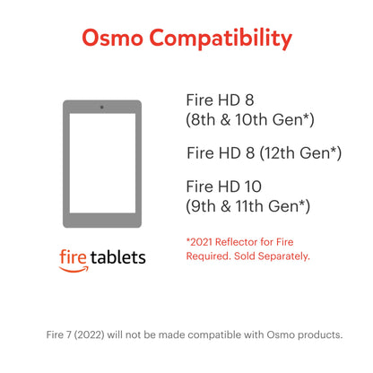 Osmo - Little Genius Starter Kit for Fire Tablet - 4 Learning Games - Ages 3-5 - Letters, Sounds, Creativity - Digital play with real game pieces - (includes Osmo Base for Fire) - German translated