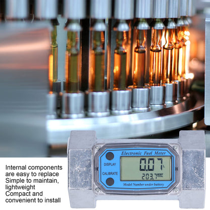 2-inch turbine flow meter, 35 to 200 l/min. Electronic digital flow meter for fuel, liquid water, diesel oil, 2.3V-3.3V LLW-50.