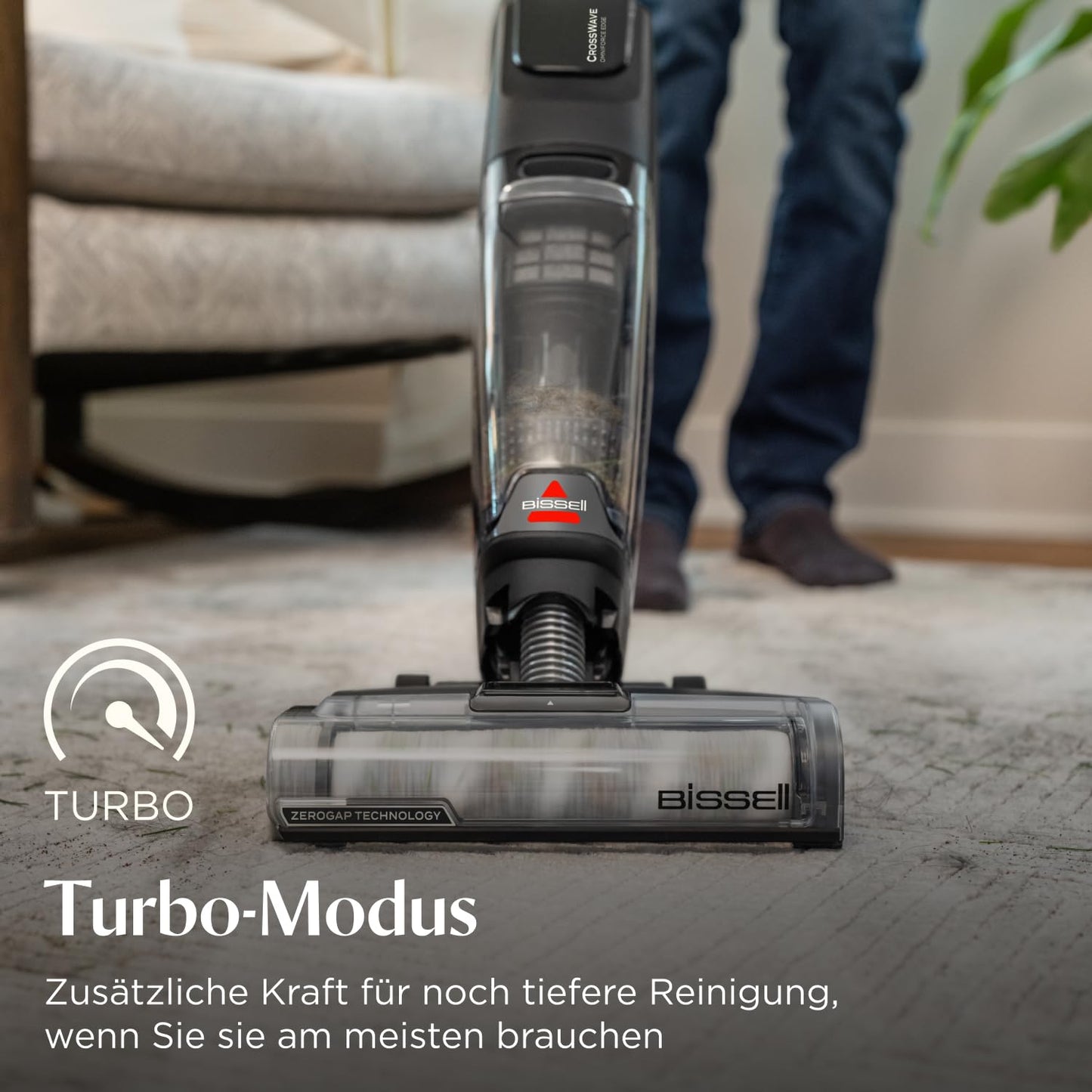 Bissell CrossWave OmniForce Edge, Cordless Wet/Dry Vacuum, Clean & Vacuum in One or just Vacuum Mode, Wet Vacuum with ZeroGap Technology, Carpet Cleaner, 240m² Multiple Surface Cleaning, 4017N
