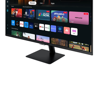 Samsung M70D Smart Monitor, 32 inch, 4K AI upscaling, UHD, 60 Hz, streaming monitor with entertainment and gaming hub, screen with speakers, smart TV apps with remote control, LS32DM700UUXEN.