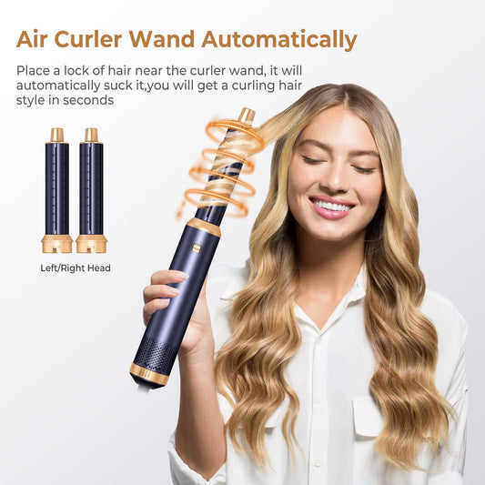 Air Styler 5 in 1 UKLISS 1000w Hair Dryer Brush, 30mm Air Curler, Detachable Hair Styler Tools for Drying, Curling, Straightening