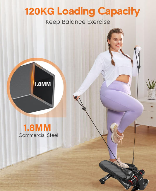 PROIRON Swing Stepper for Home - 120kg with Display for Leg and Butt Training, Mini Twister Cardio - Wear-free Hydraulic Cylinders - Noiseless