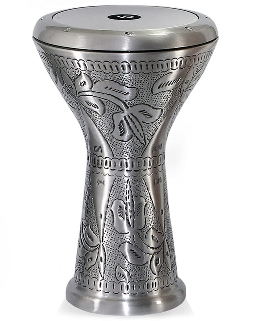 Oriental professional belly dance darbuka drum percussion, hand-hammered from cast aluminum.