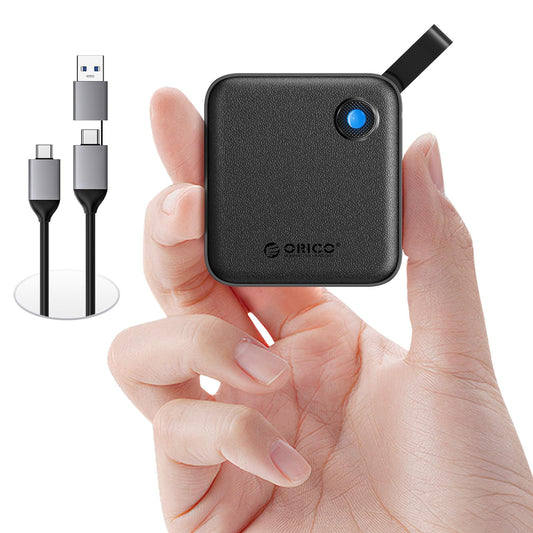 ORICO Portable SSD 1TB with 2 in 1 USB C cable, External Solid State Drives, up to 460MB/s, status indicator, reliable storage for USB-C smartphone, tablet, PC - B5PLUS