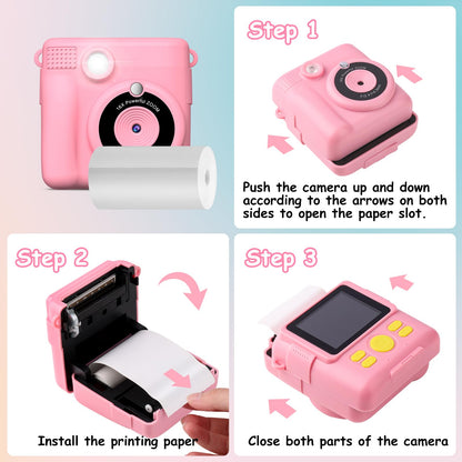 5 rolls of printing paper for kids camera, GREENKIDS instant print thermal paper, refill paper for kids camera, instant camera accessory (length: 2.16inch & width: 1.1inch)