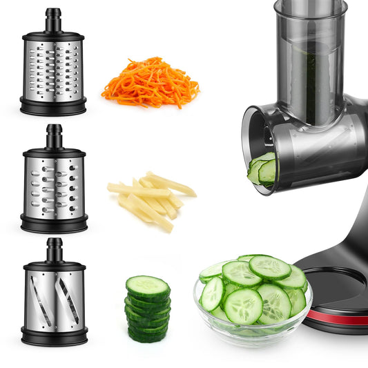 AMZCHEF Slow Juicer Accessory - 3 Stainless Steel 304 Drum Grater Attachments - For ZM1501 & GM3001 - Multifunctional & Safe - Easy to Clean, P-001