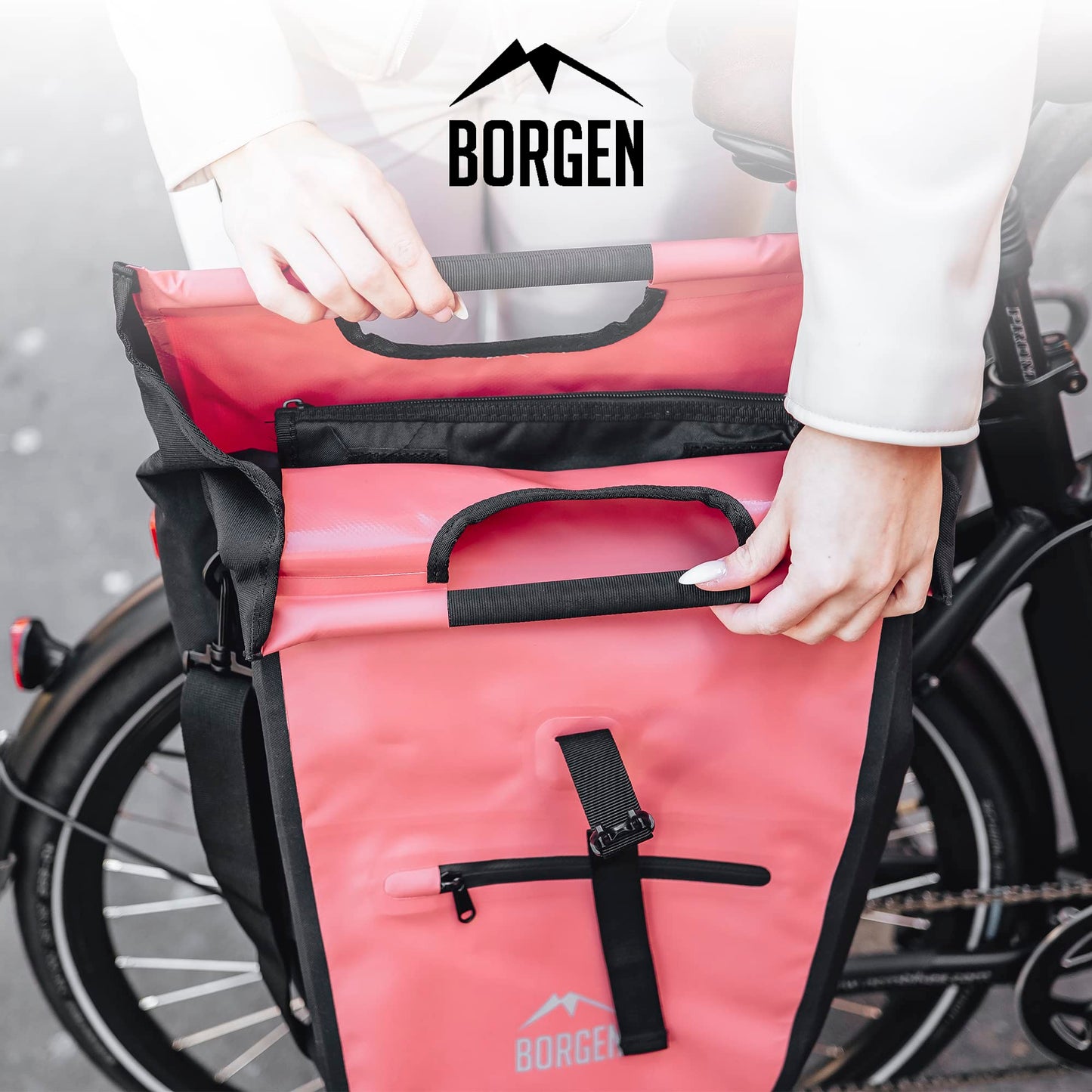Borrow bicycle shopping bag for luggage rack with removable cooling insert - Can be used as a luggage carrier bag, bike bag, carry bag 23 liters.