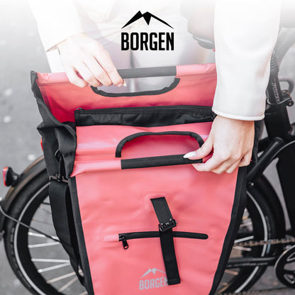 Borrow bicycle shopping bag for luggage rack with removable cooling insert - Can be used as a luggage carrier bag, bike bag, carry bag 23 liters.