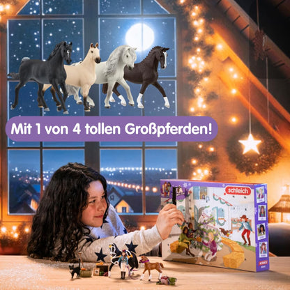 Horse Club Advent Calendar 2025 - 99092 | featuring movable figure Lisa, 2 horse figures, cat, tack & lots of accessories | ideal gift for children aged 5 and up | 36 pieces