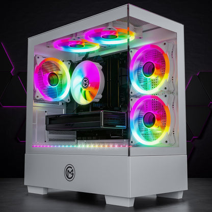 GameMachines Evolv Snow Edition - Gaming PC - AMD Ryzen 7 5700X - GeForce RTX 5060 - 1TB SSD - 32GB DDR4 - WiFi - Win 11 Pro