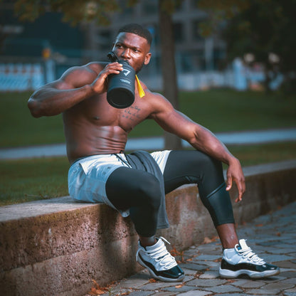 ABOVE. Stainless steel water bottle 1.3L / 2.2L - BPA-free, Leak-proof & Durable - 2L metal bottle with extra drinking spout for sports, fitness & outdoor use. Not a thermos bottle (Black, 2.2L).