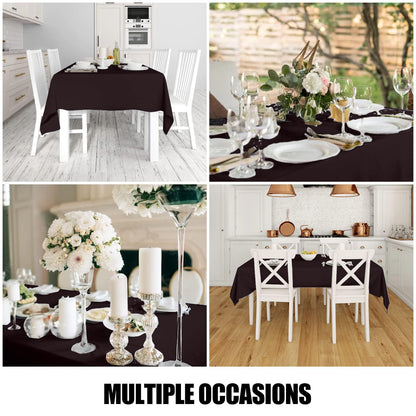 Smiry Tablecloth Washable Rectangular 140x240cm Tablecloth Polyester Water Resistant Lotus Effect Table Linens Stain Resistant Wipeable Table Cover for Party Kitchen Christmas, Coffee