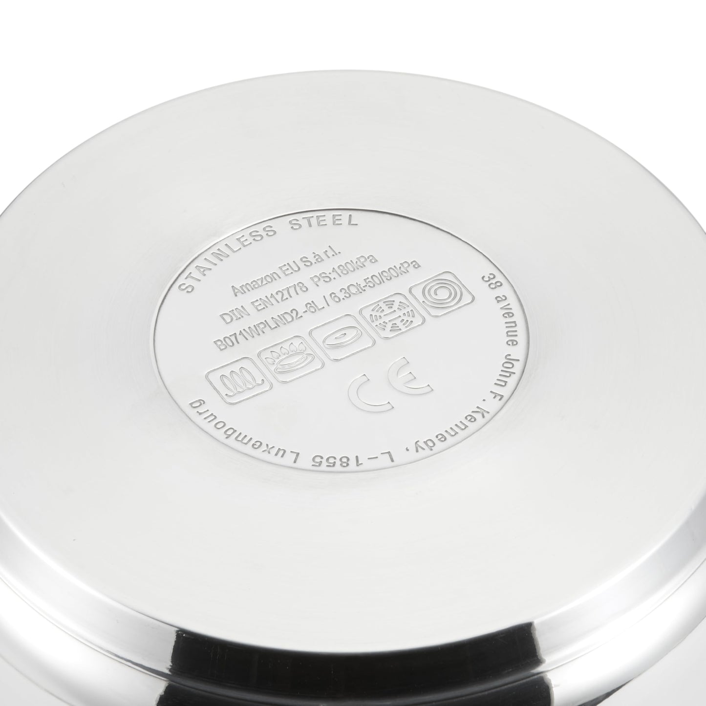 Amazon Basics Stainless Steel Pressure Cooker - with Steamer, Induction Compatible - 6 liters, Silver