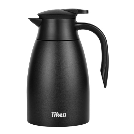 Tiken 1.5L thermos jug stainless steel double-walled vacuum insulation insulated coffee pot black