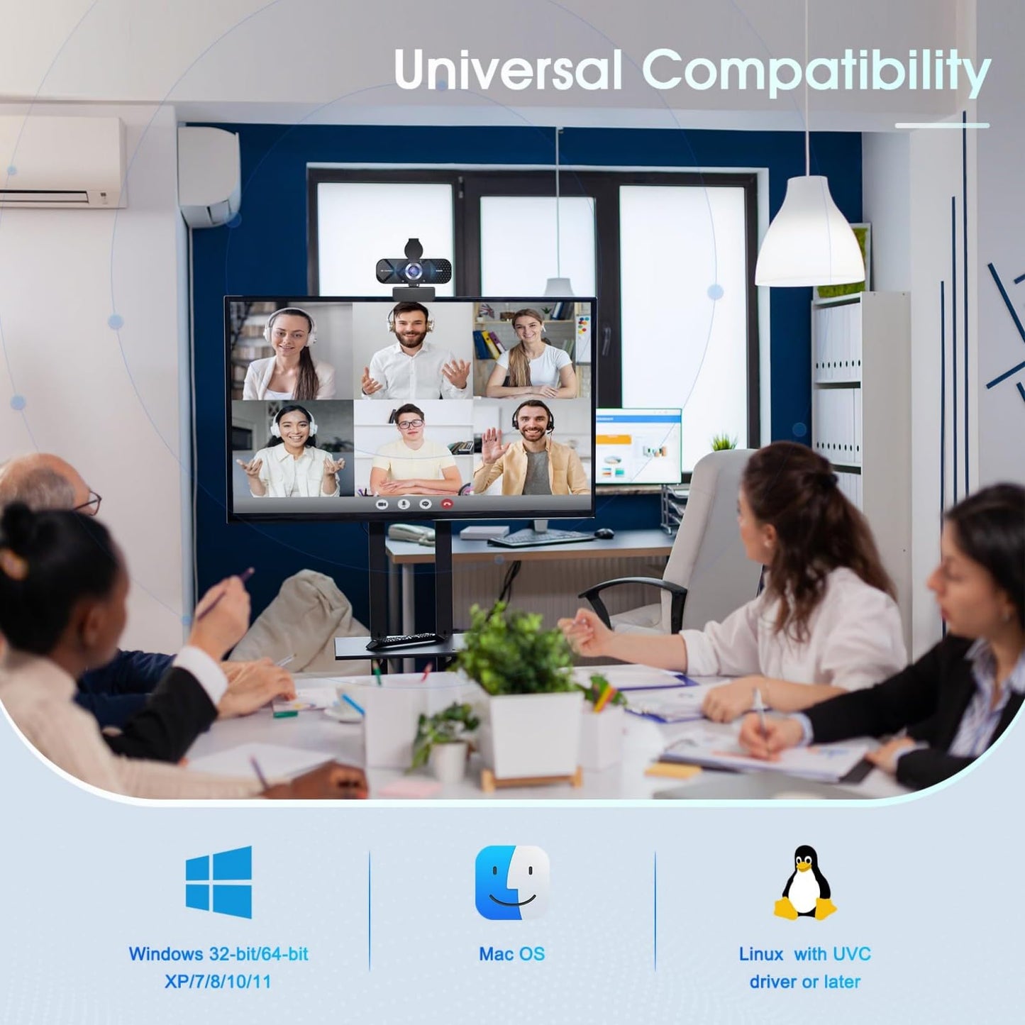 TRAUSI 1080P HD webcam with microphone, noise reduction, privacy cover, wide angle lens, auto light correction, plug & play USB webcam for laptop, desktop, PC, Mac, Zoom, Skype, streaming, black.