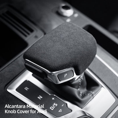 Alfantix gear shift knob cover, Alcantara material, trim for Audi A4 B9 A5 Q5 Q5L A6 Q7 S4 S5 SQ5 (black)