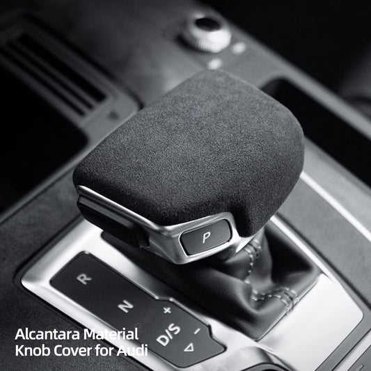 Alfantix gear shift knob cover, Alcantara material, trim for Audi A4 B9 A5 Q5 Q5L A6 Q7 S4 S5 SQ5 (black)