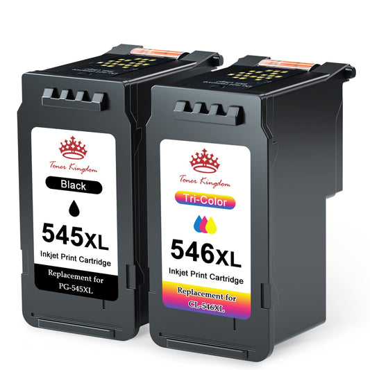 Toner Kingdom PG-545XL CL-546XL Compatible Ink Cartridges for Canon Printers 545 546 XL for Canon Pixma TR4550 Cartridges for Canon Pixma TS3450 MX495 TS3150 TS3350 TS3351 TR4551 TR4650 MG3050 (Black, Color)