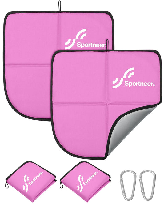 Sportsneer Outdoor Seat Cushion, 40*40cm Seat Pad made of Waterproof Oxford Fabric. Thermal Cushion that is foldable and perfect for Camping, Hiking, Stadiums, and on the go. Pink color, 2-Pack.