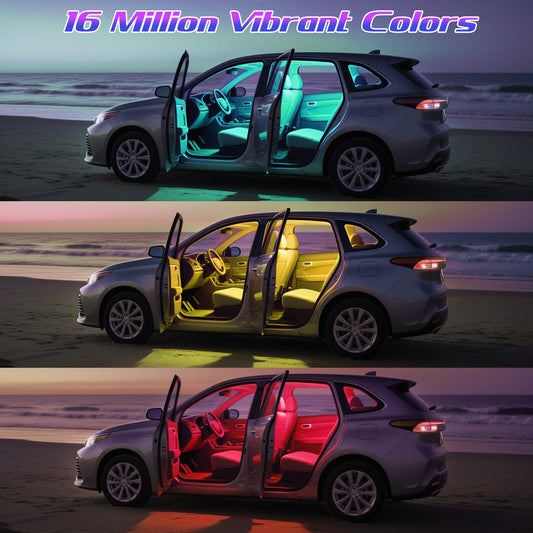Winzwon Father's Day gift for dad, LED interior car lighting accessories LED strip interior lighting ambient lighting, car accessories gifts for men and women, car stuff gadgets for decoration