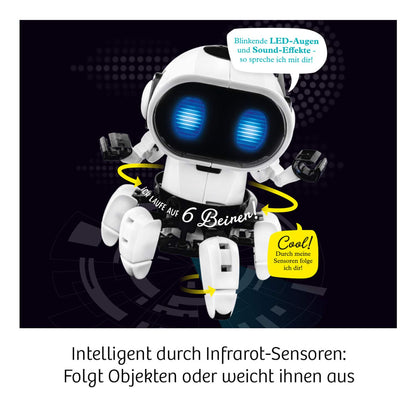 COSMOS 617127 Chipz - Your smart robot, with multilingual instructions, for kids aged 8-14, follows movements, avoids obstacles, light and sound effects, robot toy