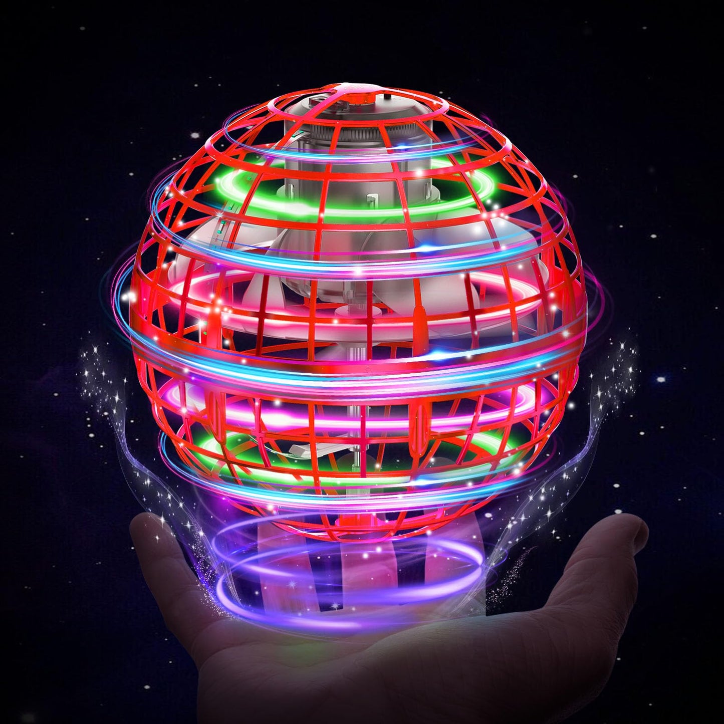 XINHOME flying ball, flying ball with LED lighting, Orbi ball drone kids flying orb ball hover toy gifts for boys girls 6-12 years flying orb ball toy