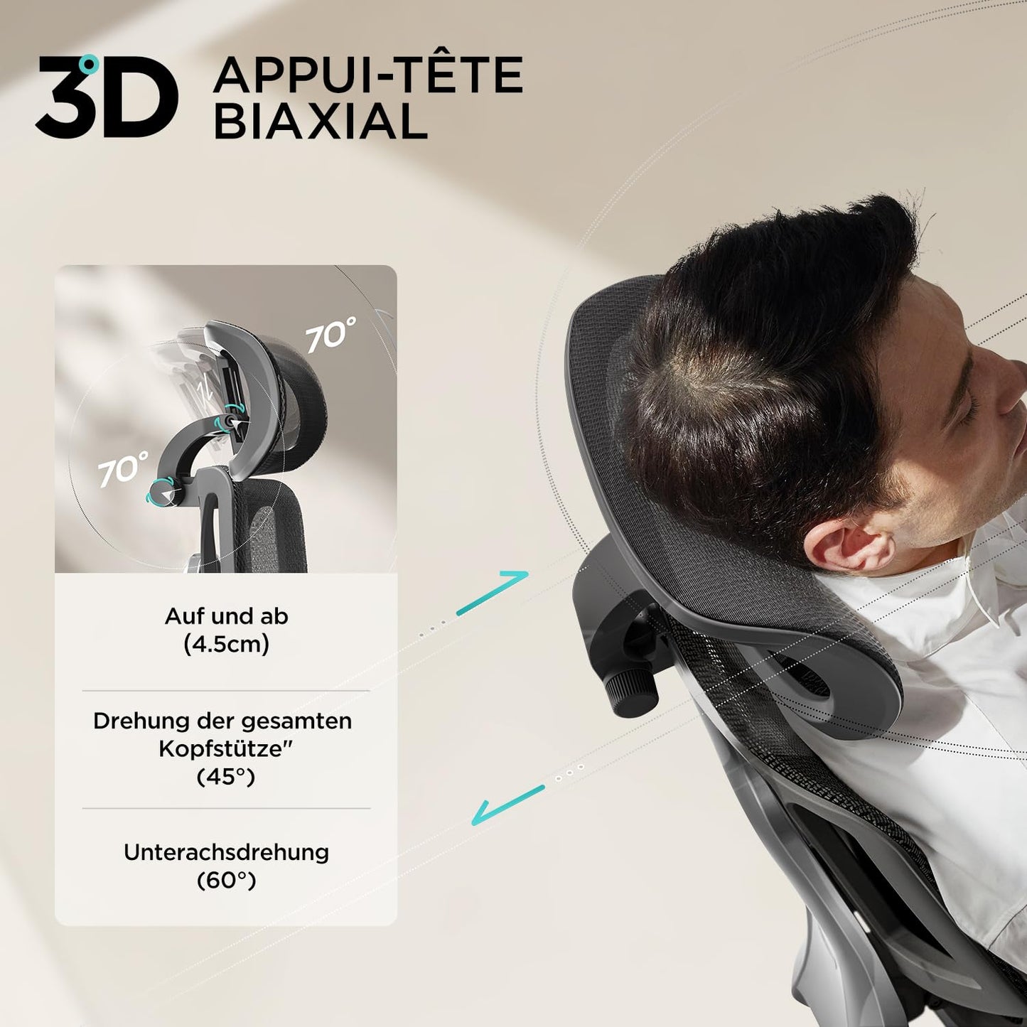 Hbada E3 Air Office Chair Ergonomic, Desk Chair - with 3-zone dynamic lumbar support, 3D adjustable headrest, 3D adjustable armrests, Computer Chair, Black