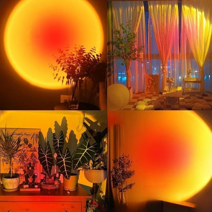 QUIGO Sunset Lamp, LED light night light with smart app control for selfie lamp, lighting up bedroom, living room, party. Aesthetic room decor.