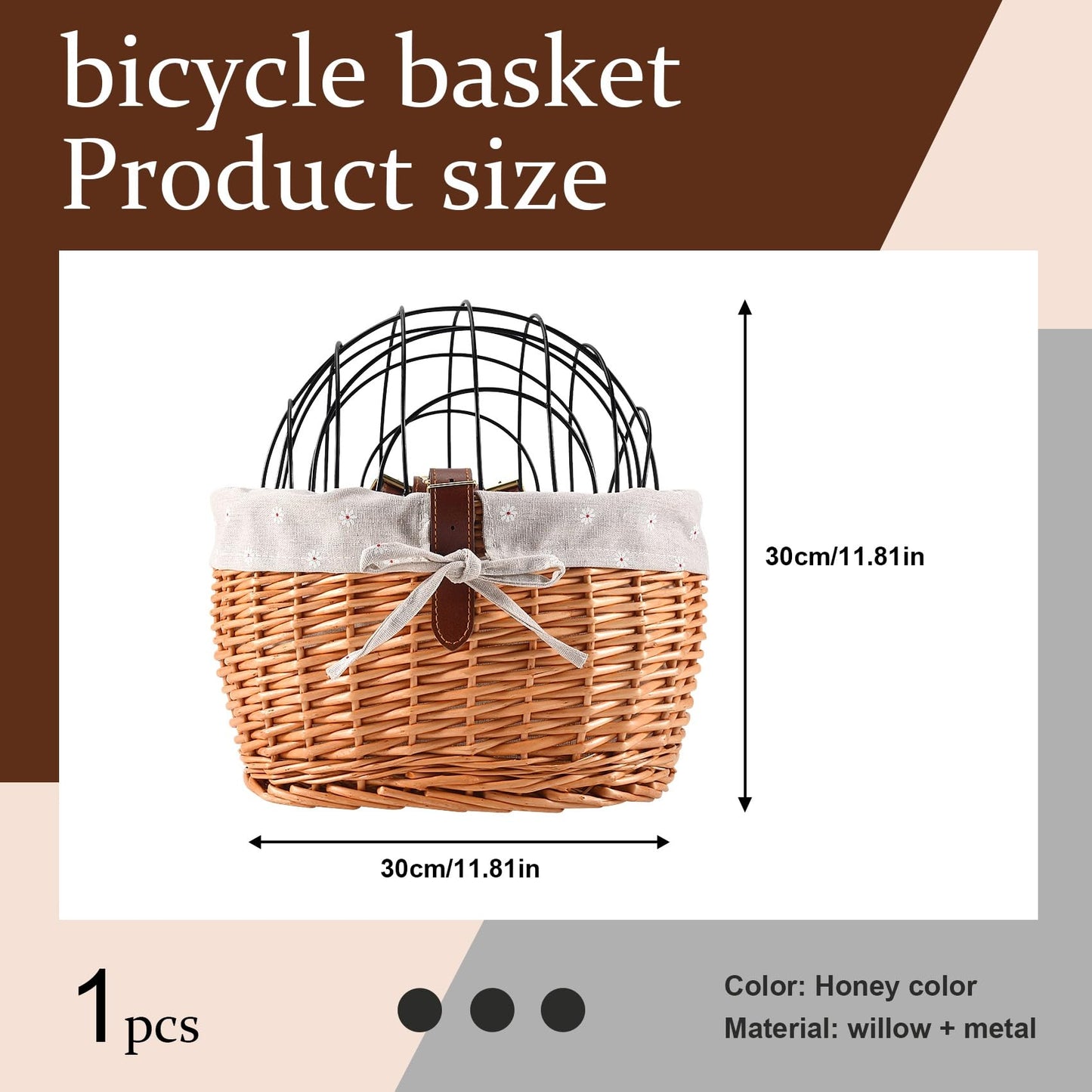 Nagoyuki cat dog bicycle front handlebar basket pet seat hand-woven wicker road bike basket pet cat dog carrier.