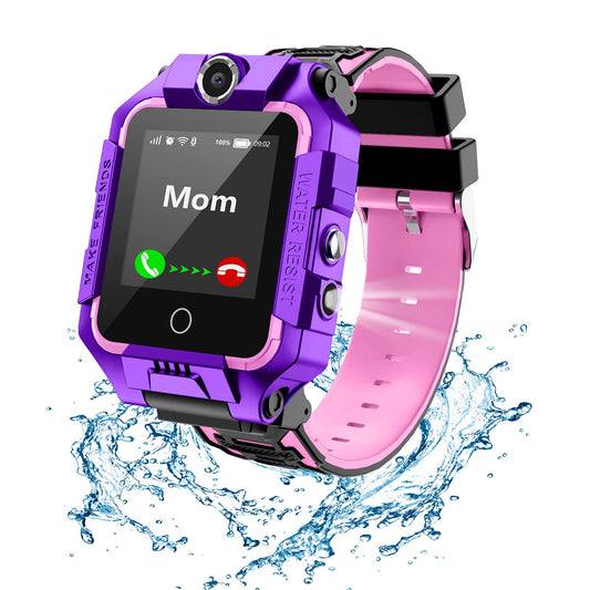 Children's GPS tracker smartwatch for boys and girls, 4G video & phone call with 360° rotation, kids GPS watch for 4-12 years old, Christmas & birthday gifts (T10 Purple)