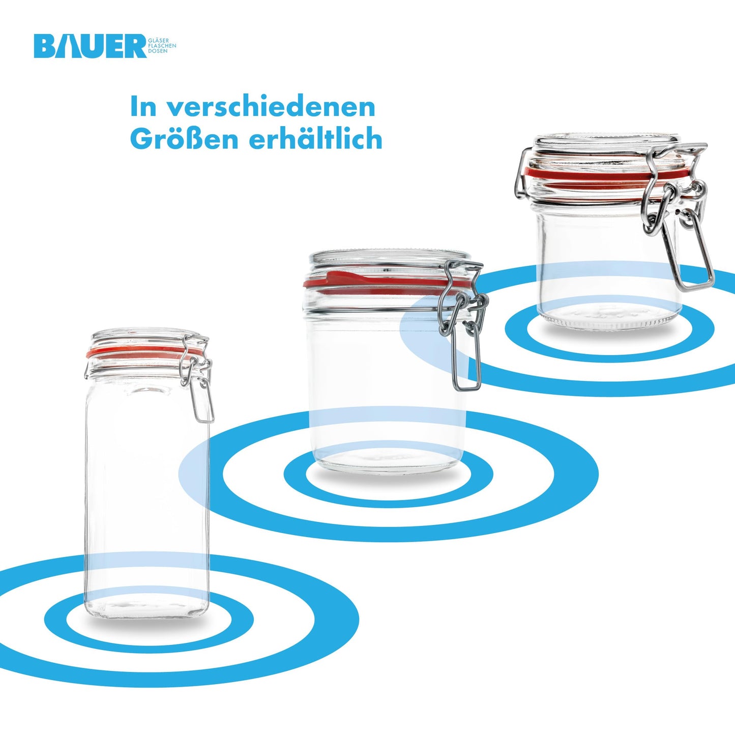 Bottle maker - 12-piece set wire bail jars 1550ml, usable as canning and fermenting jars, for storage, jars for filling, including labels, jars with wire bail - Made in Germany.