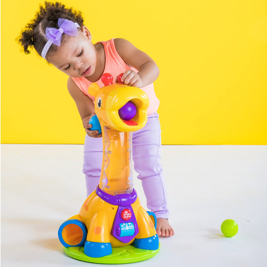 Bright Starts Spin & Giggle Giraffe Ball and Popper musical activity toy, age 12 months +