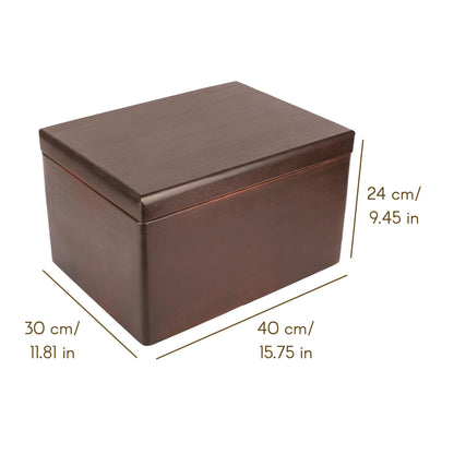 Creative Deco XXL Brown Large Wooden Box with Lid | 40x30x24 cm (+/-1cm) | Wood Chest Memory Box Baby Wooden Box with Lid Christmas Box | For Documents, Tools| RAW, UNSANDED