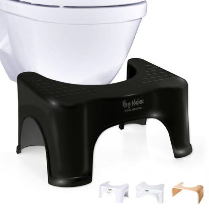 Hey Nature® HOCA Medical Toilet Stool Black, Toilet Stool - Quick relief against hemorrhoids, bloating, constipation, and flatulence. Bathroom stool/ WC stool acts as a natural laxative.