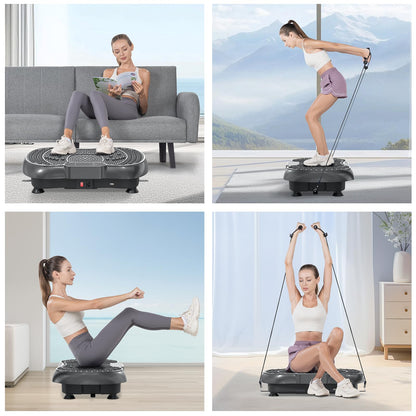 HomeFitnessCode vibration plate with Bluetooth - at-home vibration device with 99 intensity levels + 5 pre-programmed fitness modes for full-body training, weight loss, and muscle building (Black)