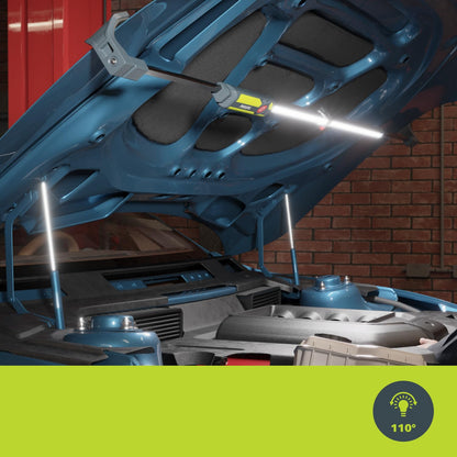 Philips Xperion 6100 Bonnet LED engine compartment light, hybrid function with battery or cable operation, extendable for cars and commercial vehicles, up to 2,400 lm, dimmable, rotatable by 360°, foldable, 6,500K.
