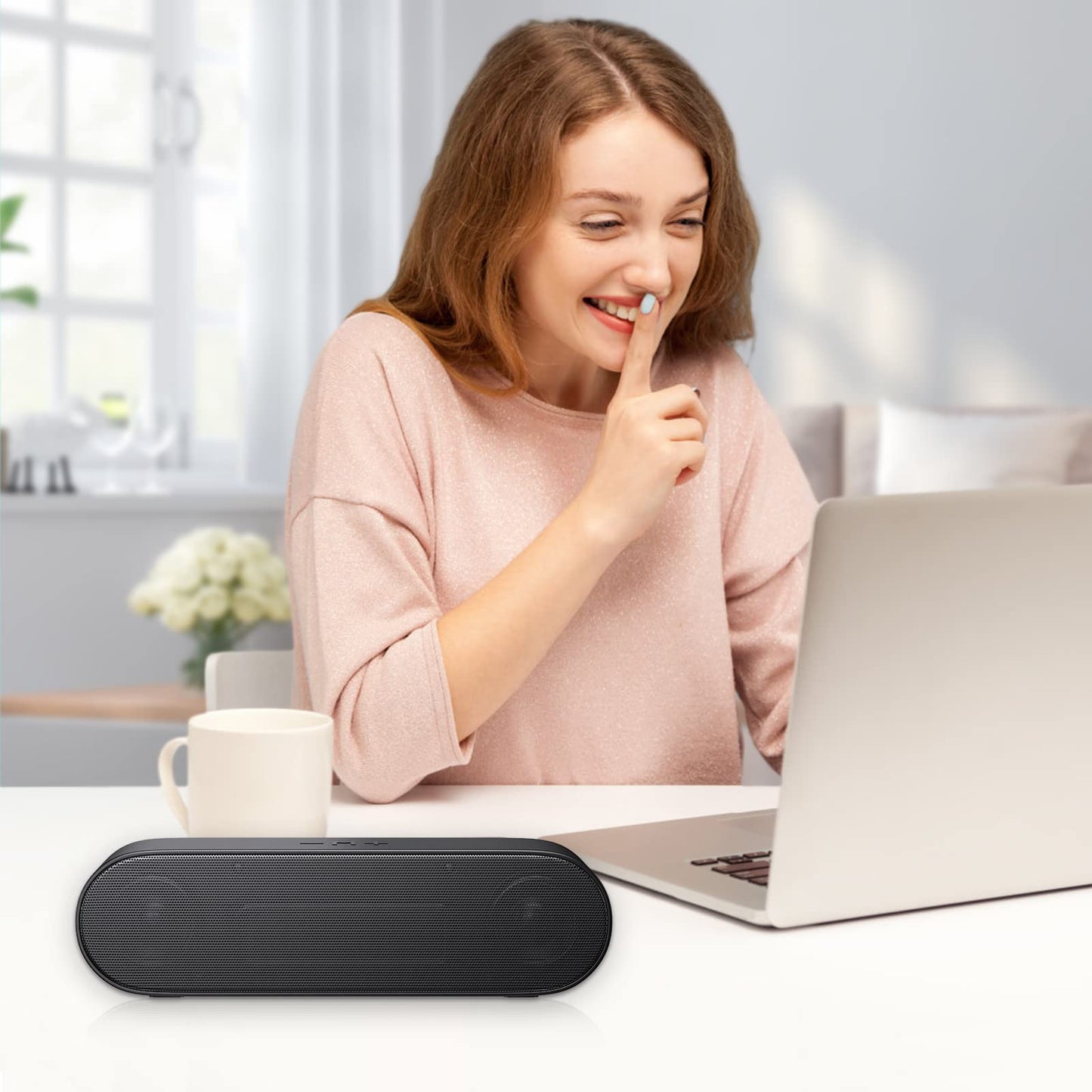 ZETIY PC speakers, USB computer speakers with USB power supply, PC soundbar with USB C connection, USB speakers for desktop, laptop, notebook, plug and play (black)