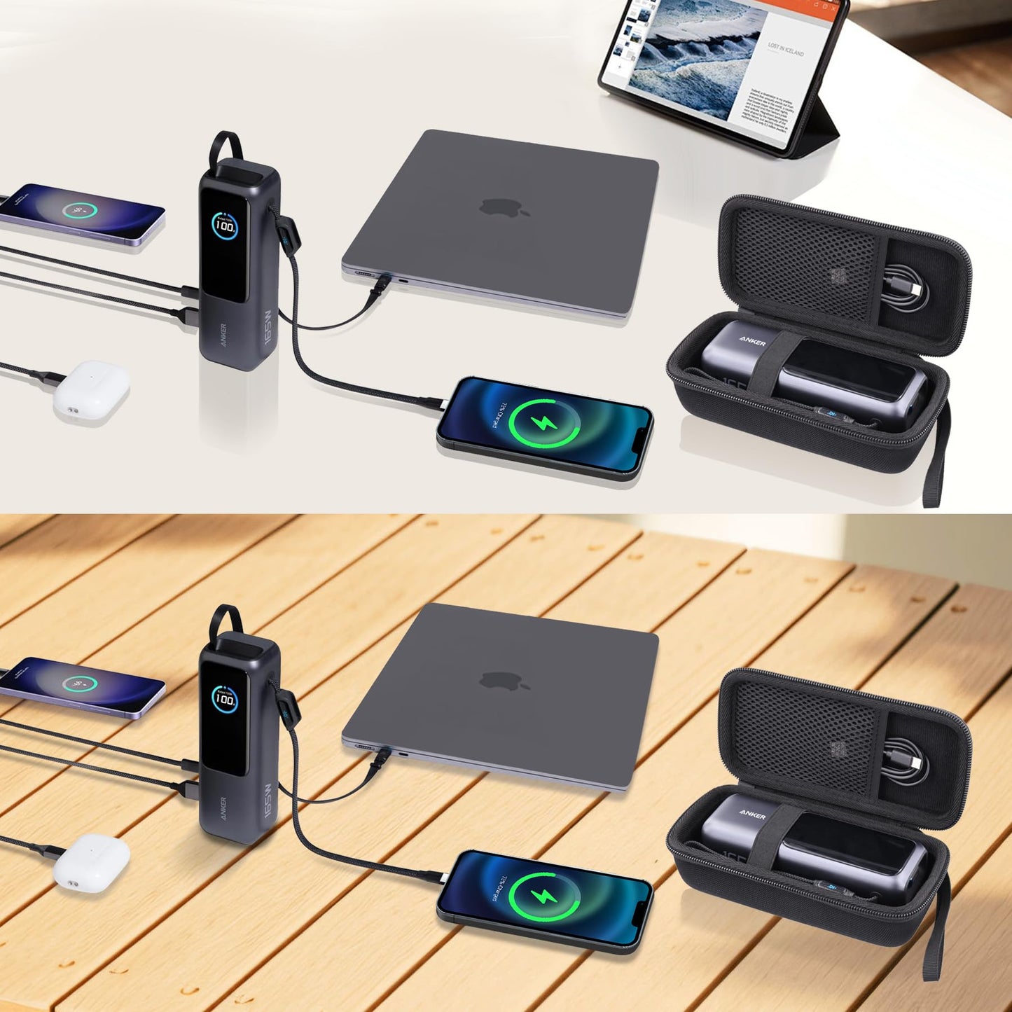 co2CREA Hard Portable Protective Case Pouch for Anker Laptop Powerbank 25000mAh 165W Powerbank Portable Charger A1695, Case Only