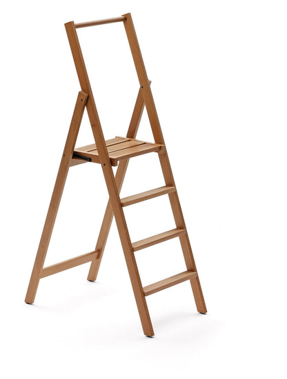 ARREDAMENTI ITALIA 4-Step Ladder Kimora, Wood - foldable - 4 Steps - Color: Cherry Wood AR-It the Heart of Wood