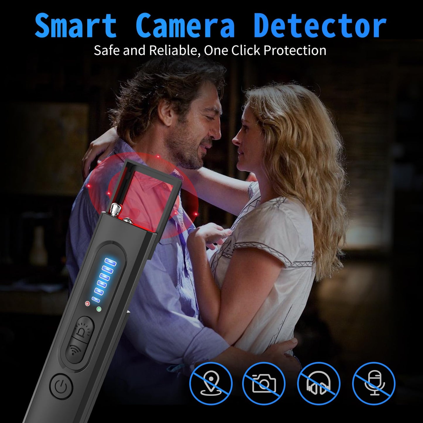 KIMTAR Bug Detector RF Hidden Camera Finder Hidden Camera Detector Anti Recording Detectors GPS Tracker Detector 6 Levels Sensitivity for Hotel Home Office