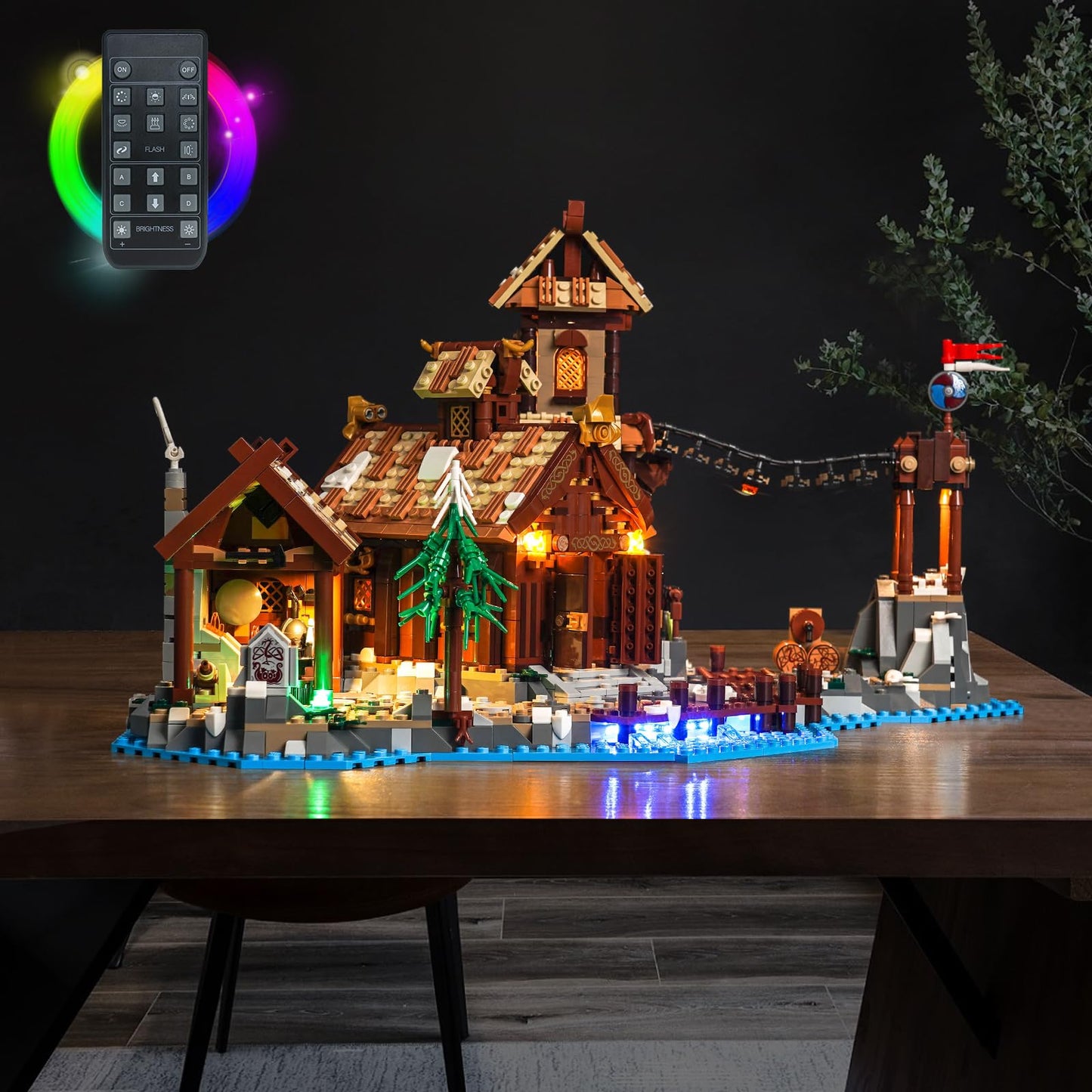 LocoLee LED Light Set Compatible with LEGO Viking Village, LED Lighting Set Compatible with LEGO 21343 Ideas Viking Village - Lights Set Only, No Model (Remote Control Version)