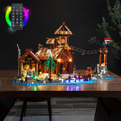 LocoLee LED Light Set Compatible with LEGO Viking Village, LED Lighting Set Compatible with LEGO 21343 Ideas Viking Village - Lights Set Only, No Model (Remote Control Version)