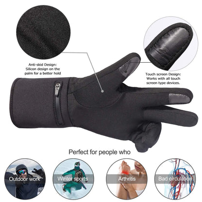 Electric heated gloves for men and women, rechargeable heated winter gloves for outdoor biking, motorcycling, skiing, snowboarding, and hunting.
