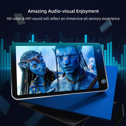 MP3 player with Bluetooth and Wi-Fi, 4" MP4-MP3 player with full touchscreen and Spotify, Android streaming music player with Pandora, portable HiFi sound, digital audio player with speaker white.