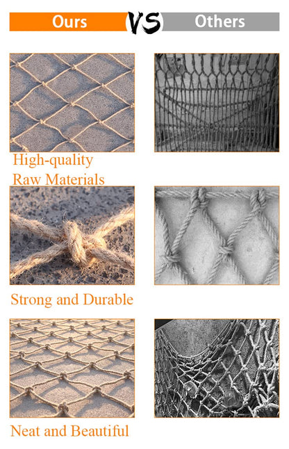 Decorative rope net for indoor or outdoor use, safety protection hemp rope net - children's balcony railing guardrail baby stair protection net indoor playground cargo trailer (0.5x5m)